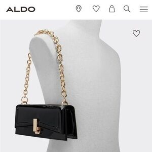 Aldo Croma shoulder bag NWT Black with gold chain.1st picture it's a stock phot